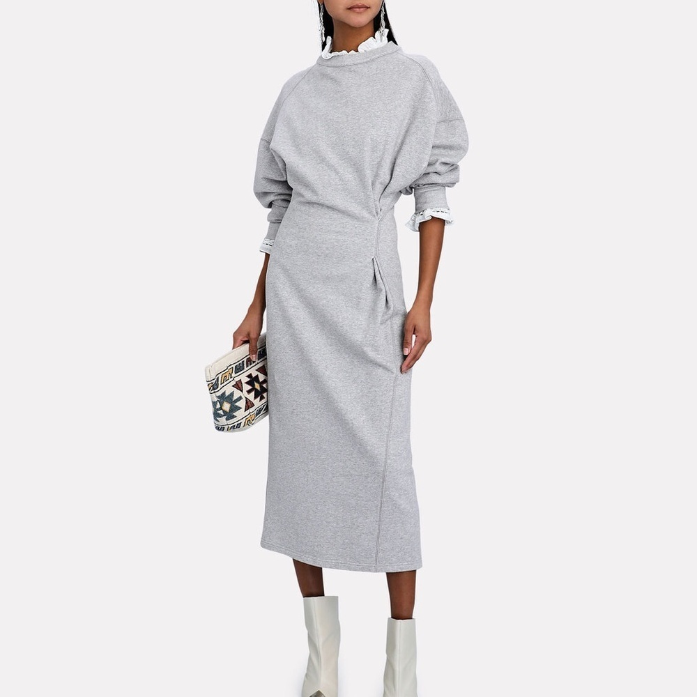 ISABEL MARANT ÉTOILE Meg Sweatshirt French Terry Midi Dress